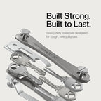 KeySmart Rugged - Multitool Key Holder for Keychain w/Bottle Opener and Pocket Clip, Organizer for Keys, EDC Keychains, Ring for Car Fobs Key Chains, Expandable (Up to 14 Keys, Titanium)