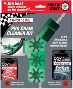 Finish Line Shop Quality Bicycle Chain Cleaner Kit – Deep Scrubbing Chain Cleaner, EcoTech Degreaser and Dry Lubricant for Efficient, Clean and Smooth Drivetrain Performance