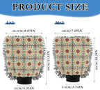 Qilmy Mediterranean Tile Pattern Microfiber Chenille Car Wash Sponge Scratch Free Car Wash Mitt Absorbent Mitt Sponge for Trucks SUVs Car Washing Home Cleaning, Medium