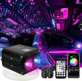 AMKI Dual Color 20W Twinkle Starlight Headliner Kit 1300pcs 0.03in 13.1ft Fiber Optic Star Ceiling Light Sound Activated Music Mode APP/Remote Control Dual Port Light Box for Car Home Roof Decor