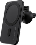 Ghostek NRGmount MagSafe Car Mount Charger iPhone 15W Fast Charging with Air Vent Clip, Dash Windshield Suction Clamp with Adjustable Arm Designed for iPhone 13 Pro Max, iPhone 12 Pro Max mini (Black)