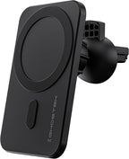Ghostek NRGmount MagSafe Car Mount Charger iPhone 15W Fast Charging with Air Vent Clip, Dash Windshield Suction Clamp with Adjustable Arm Designed for iPhone 13 Pro Max, iPhone 12 Pro Max mini (Black)