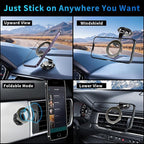 YAOKEEP Magnetic Car Phone Holder for Magsafe [2800gf Strong Magnetic], 360° Adjustable Magnetic Phone Holder for Car Dashboard, Phone Car Mount for iPhone17 Pro/Air/Max 16 15 14 13 12 (Black)