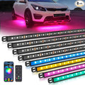 MICTUNING N8 RGBW Underglow Light Bars for SUVs, App/Remote Control, Aluminum Housing Waterproof, Exterior Neon Accent Underbody LED Light Strips, w/ 2pcs 9.8ft Extension Cords, 8PCS