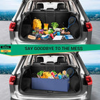 MIU COLOR Trunk Organizer for Car, Car Organizer, Sturdy Trunk Organizer for SUV, Non-Slip Bottom, Storage Organizer for Sedans, Van, Jeep, Grocery, Large 3 Compartments, Blue 32"×13"×10.6"