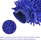 M METERXITY Microfiber Chenille Wash Mitt - Double Side Reusable Gloves for Cleaning Scratch-Free, Apply to Car Cleaning, Kitchen