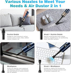 Upbooz Handheld Vacuum Cordless, Car Vacuum with 14000PA Powerful Suction with LED Light, Air Duster 2-in-1,Low Noise Rechargeable Portable Mini Vacuum Cleaner for Car Home Pet Office,Two Gears Blue