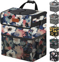 Vankor Car Trash Can for Car Cute, Trash Bag Bin Hanging Waterproof Automotive Garbage Cans Leak Proof Vehicle Trash Can Painting Floral