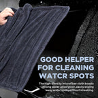 2-Pack 1200GSM Microfiber Car Drying Towels, Extra Large Twisted-Loop Absorbent Drying Towel for Cars and Trucks, Without Streaks, Scratches, or Water Spots (35"x 24")
