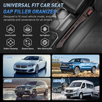 Car Seat Gap Filler 2Pack, Inserts Between Seats Console with Organizer Storage Upgraded Phone Holder Car Side Seat Gap Fillers Cars Front Seats Fill Plug Car Essentials for Vehicle SUV Truck (Brown)