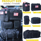 Universal Tactical Car Seat Back Organizer Bag Tactical Molle Vehicle Organizers Panel Vehicle Protector Organizers with 5 Detachable Pouches for Car Truck Ford Jeep (Upgraded D model Black)