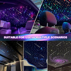 Starlight Headliner Kit, Dual Color Twinkle & Meteor 2 in 1 Fiber Optic Lights, 1000pcs*0.03in*13.1ft, APP & Remote Control, 18W Music Star Lights for Car/Home Ceiling