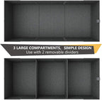 MIU COLOR Trunk Organizer for SUV, Car Organizer, Collapsible Trunk Organizer for Car, Non-Slip Bottom, Storage Organizer for Sedans, Van, Jeep, Grocery, Large 3 Compartments, Black 32"×13"×10.6"