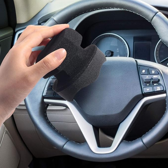 BBTO 3 Pieces Tire Shine Applicator Tire Dressing Applicator Pads Sponge Dressing Foam Gel Wet Car Detailing Reusable Cleaning Supplies for Car