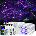 Car Starlight Headliner Kit, 4 Colors 32W Twinkle & Meteor Fiber Optic Ceiling Lights, 2 in 1 Light Engine 500pcs*0.03in*13.1ft+240 RGBW Shooting Stars Lights for Car Home Roof Décor