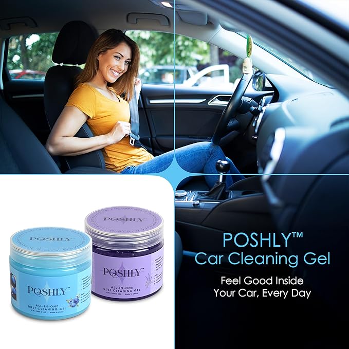 Car Cleaning Gel Putty, Reusable Dust Removal for Keyboard, Car Interior, Air Vents, Dashboard & Tight Spaces | Auto Detailing Putty (Blueberry Scent)