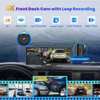 860 Portable CarPlay Screen with 4K Dash Cam Front and Rear- 9.3" Wireless Apple CarPlay ＆Android Auto Car Stereo, Bluetooth, GPS Navigation Head Unit,Car Stereo Receivers,1080p Backup Camera