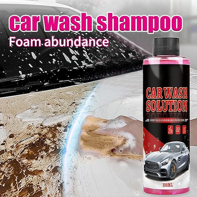 Vehicle Wash Soap - 100ml Concentrated Car Wash Soap, Foaming Car Cleaner For Auto Exterior, Eco-Friendly Vehicle Wash Solution For Sedan, Truck, Suv – Multipurpose Car Shampoo & Stain Remover