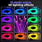 LED Whip Lights, Fiber Optic Whip for Dancing, with 40 Color Effect Mode and 360°Swivel, Rechargeable Rave Light for Parties, Rave Party, Carnival Activities