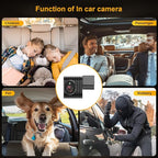 3 Channel Mirror Dash Cam with Front 4K, in-Cabin & Rear 1080P Cameras, Enhanced Night Vision, G-Sensor & Parking Monitor, 64GB Card Included, Triple Rear View Mirror Camera for Cars & Trucks