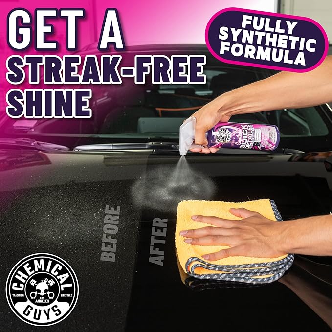 Chemical Guys Synthetic Quick Detailer – High Gloss Quick Detailer Spray, Safe for Cars, Trucks, SUVs, Motorcycles and RVs, Remove Dust, Fingerprints & Smudges, Enhances Shine & Protection, 16 fl oz