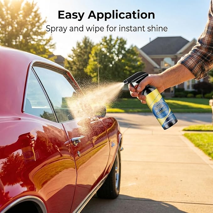 Quick Coat Ceramic Spray Coating for Cars, High Gloss Car Paint Restorer, Hydrophobic Shine Protection, Easy Spray & Wipe Car Polish, Safe for All Paint Colors, 120ml(3PCS)