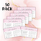 Car Oil Freshie Diffuser Care Freshie Instructions Cards | 50 pk 3.5x2” Hanging Oil Wood Top Aroma Air Freshener DIY Bulk Package Inserts Warning Labels Pink