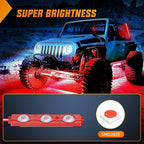 Nilight 8PCS Truck Pickup Bed Light 24LED Red Cargo Rock Lighting Kits with Switch for Van Off-Road Under Car Side Marker Foot Wells Rail