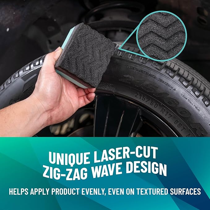 Chemical Guys Wonder Wave Durafoam Tire Shine Applicator Pads - Foam Pads for Applying Tire Dressings, Protectants, Wax, Polish and Car Detailer Products for Trucks and SUVs -, 2 Count (Pack of 4)