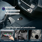Wireless Carplay Adapter, Android Auto Adapter Plug and Play 2025 Carplay, Convert Wired to Wireless Supports Car Original Control, Mini Car Play Box for Cars