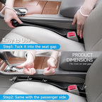 Givifive Car Seat Gap Filler Set of 2, Soft Foam Multifunctional Seat Side Gap Filler with Organizer & Hook Function, 3in1 Gap Stopper Universal Fit Car SUV Truck Fill The Gap Between Seat & Console