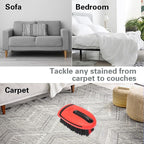 Carpet Cleaning Brush & Upholstery Brush Set, Hard Bristle Carpet Scrub Brush, Rug Brush, Couch Cleaner Brush, Fabric/Leather Detail Brush for Car, Home & Outdoor Furniture (Red)