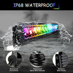 42" Curved RGB LED Light Bar 2X 4 Flood LED Pods with Chasing RGB Halo 16 Solid Colors Offroad Driving Fog Lights with Switch Wiring Harness