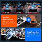 4K DashCam for Cars,4 Channel Car Dash Cam Front and Rear Inside with Voice Control,5G WiFi GPS, Night Vision, G Sensor, WDR, 24/7 Parking Mode Free 128G Card Loop Recording (Blue)