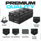 FORTEM Trunk Organizer For SUV Car Trunk Organizer, Foldable Storage, Car Accessories for Women Men, Collapsible Bag, Perfect Christmas Gifts, 600D Oxford, Non Slip Bottom, Straps, Soft Cover (85L)