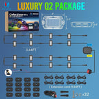 MICTUNING Q2+ MAX RGB+IC Rock Lights - 16 Pods Multi-Color DIY Effect Underglow Neon Kit, Individual Group Control, APP Music Sync, IP68 Waterproof