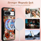 for Google Pixel 8 Case 6.2 Inch - Compatible with MagSafe Women Girls Cute Magnetic Protective Cover Girly Mushroom Flower Heavy Duty Shockproof Design for Google Pixel 8 Phone Cases