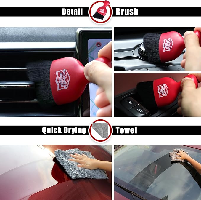 Car Duster Interior Detailing Kit (3 Packs),Scratch Free,Microfiber Towels Interior/Exterior Cleaning,Detailing Tools，Car Gifts for Men Women