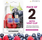 Berry Cherry Car Air Freshener | Hanging Car Freshener with Vent Clip | Cherry Fragrance Diffuser, Slow-Release Aroma Technology, Adjustable Scent Intensity | Scented Interior Accessories by Perfa