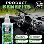 New Car Scented Car Air Freshener Spray | Long-Lasting Odor Eliminator | Interior Cleaner for Upholstery, Fabric, Leather & More