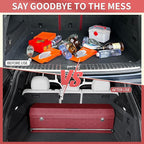 Car Trunk Organizer for Honda CR-V 2017-2022, Collapsible Sturdy Trunk Storage Container with Lid and Handle Large Leather Car Trunk Storage (Red,39.7 x 11.4 x 12.2in)