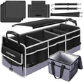 Car Trunk Organizer with Portable Leak Proof Cooler Bag, 3 Compartments Collapsible Car Organizers and Storage with Foldable Cover, Christmas Gifts, Suitable for SUV, Auto, Truck, Minivan