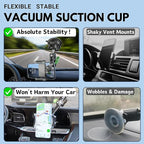 Car Phone Holder-Phone Mount for Car Windshield & Truck-Holder with 360° Rotating Metal Arm-Mount with Super Stable Suction Cup for All Vehicles