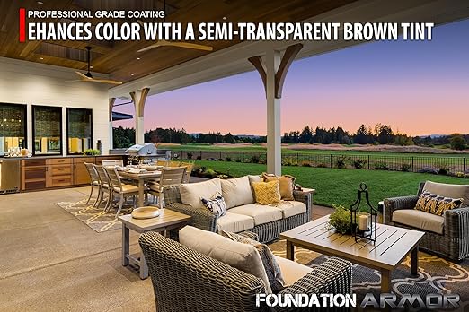 Armor AG Brown Seal - Brown Tinted High Gloss Solvent Based Concrete Sealer and Cure and Seal - 5 Gallons, 350 VOC