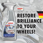 SONAX Full Effect Wheel Cleaner 230500 | Heavy-Duty Brake Dust Remover for All Wheels | Safe on Painted, Alloy, Chrome & Stainless Steel | pH Neutral, Acid-Free, with Color-Changing Action | 5 Liter