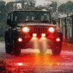 Nilight 4 inch LED Light Pod Red Triple Row 2PCS 60W Flood Spot Combo Driving Fog Lights Fishing Hunting Emergency Safety Signal Deck Trailer Lighting for UTV Pick-up Van Boat Tractor