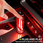 4 PCS USB Night Light, Touch Dimmable Mini USB LED Car Interior Ambient Lights, Portable Plug-in Glass Bottle Night Lamp for Car, Tent, Desk, Bedside(2Red&2Blue)