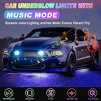 YUGUANG 4Pcs Underglow LED Lights for Cars, 16 Million Colors APP Control Car Underglow Kit Music Sync RGB Under Glow LED Car Strips Light Kit for Cars Trucks SUVs