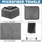 Tallew 50 Pcs Microfiber Towels:16"x16" Microfiber Drying Towels Bulk Micro Fiber Car Cleaning Cloth for Cars Drying Washing Polishing Office Windows Cleaning Household Supplies (Gray)