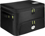 Golf Trunk Organizer, 2 Layers Golf Accessories Bag for Men, Waterproof Car Golf Storage Organizer with Compartment for 2 Pairs of Shoes, Golf Gifts for Men Women, Black